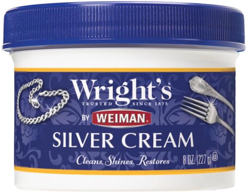 Wright's Silver Cleaner and Polish Cream, 8 oz - Ammonia-Free Metal Polish