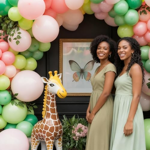 60Pcs Pink and Green Balloons for Jungle Themed Parties