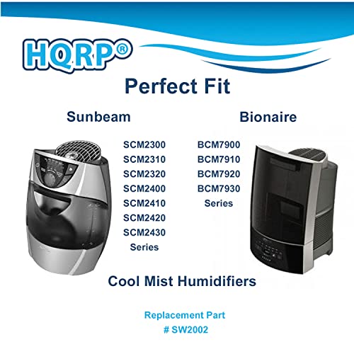 HQRP 2-Pack Humidifier Wick Filters for Sunbeam & Bionaire Models
