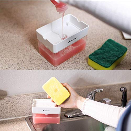 Albayrak Soap Dispenser with Sponge Holder for Kitchen Sink - 13 oz