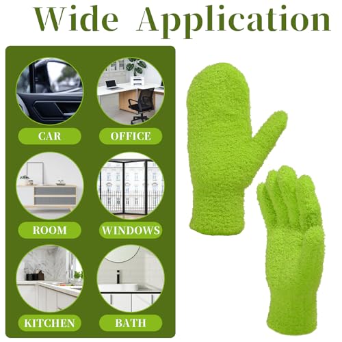 Microfiber Plant Cleaning Gloves - 2 Pack, Reusable & Washable