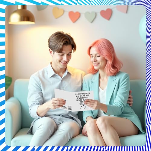 Funny Anniversary Card for Him - I Love You with All of My Ass