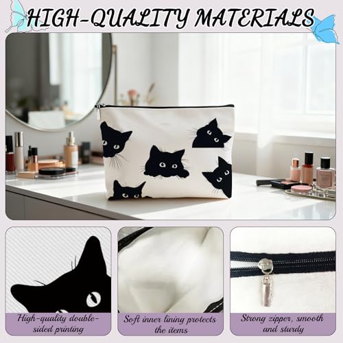 Cat Makeup Bag Travel Cosmetic Pouch for Women and Cat Lovers