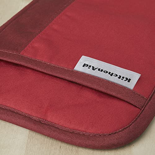 KitchenAid Beacon Two-Tone Pot Holder Set, Passion Red/Bordeaux, 2 Pieces