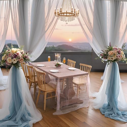 Pink Pearl Gauze Tablecloth 55 x 70 Inch Wedding Party Decor