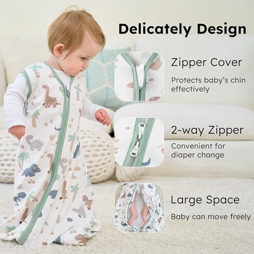 FIEMOL Baby Sleep Sack 0-6 Months, 100% Cotton Wearable Blanket