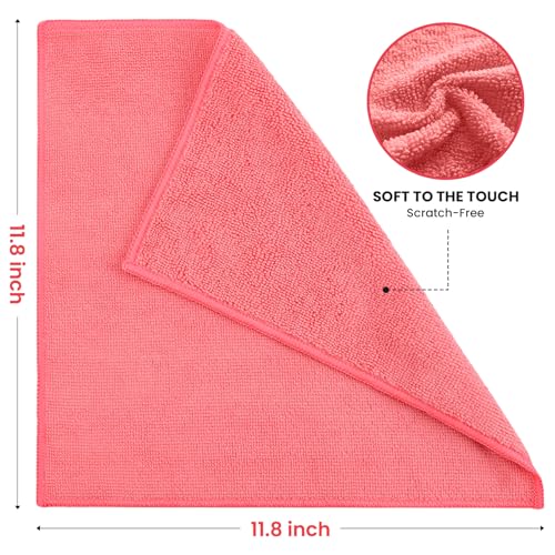 SIFANGKE Microfiber Cleaning Cloths, 12 Pack Assorted Colors, 11.8" x 11.8"