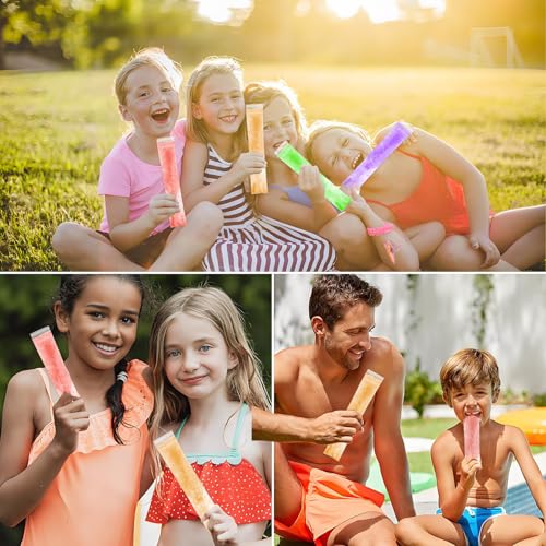 100 Disposable Ice Lolly Bags with Funnel - Popsicle Pouches