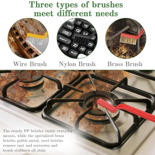 15-Piece Crevice Cleaning Brush Set for Grout & Corners