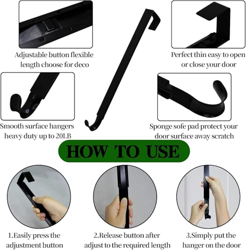 Adjustable Wreath Hanger for Front Door, 15-25 Inch, 20 lb Capacity