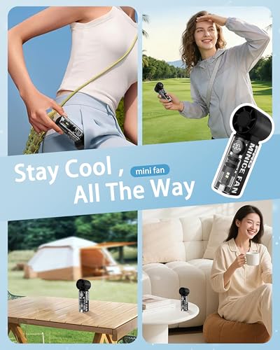 VewePata Portable Handheld Mini Fan, Rechargeable Personal Fan - Black
