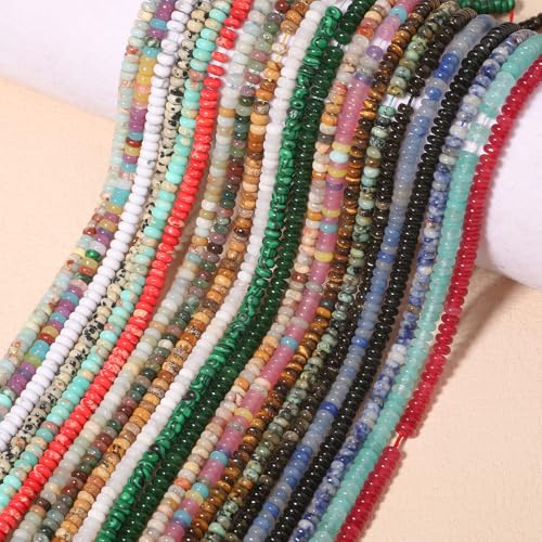 White Turquoise Abacus Disk Beads 4x2mm Gemstone for Jewelry Making