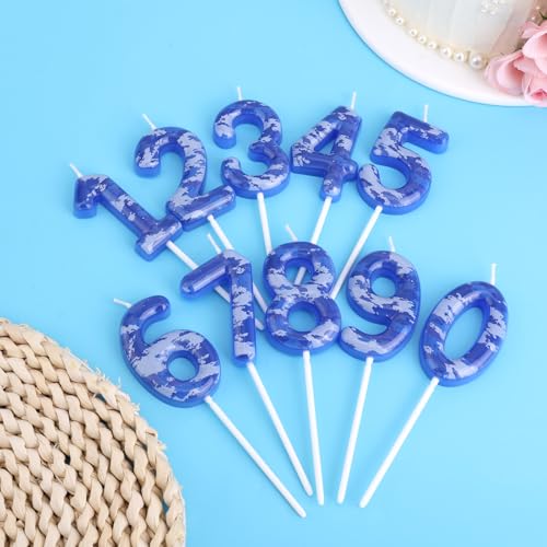 Camouflage Number 2 Birthday Candle - Blue Camo Army Cake Topper