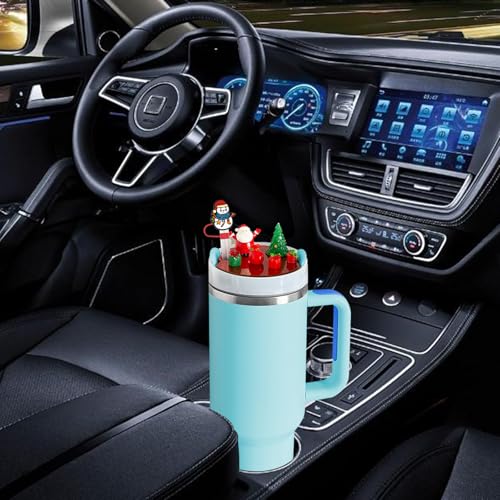 Christmas Stanley Cup Lid Accessories Set - 12pcs Silicone Straw Toppers