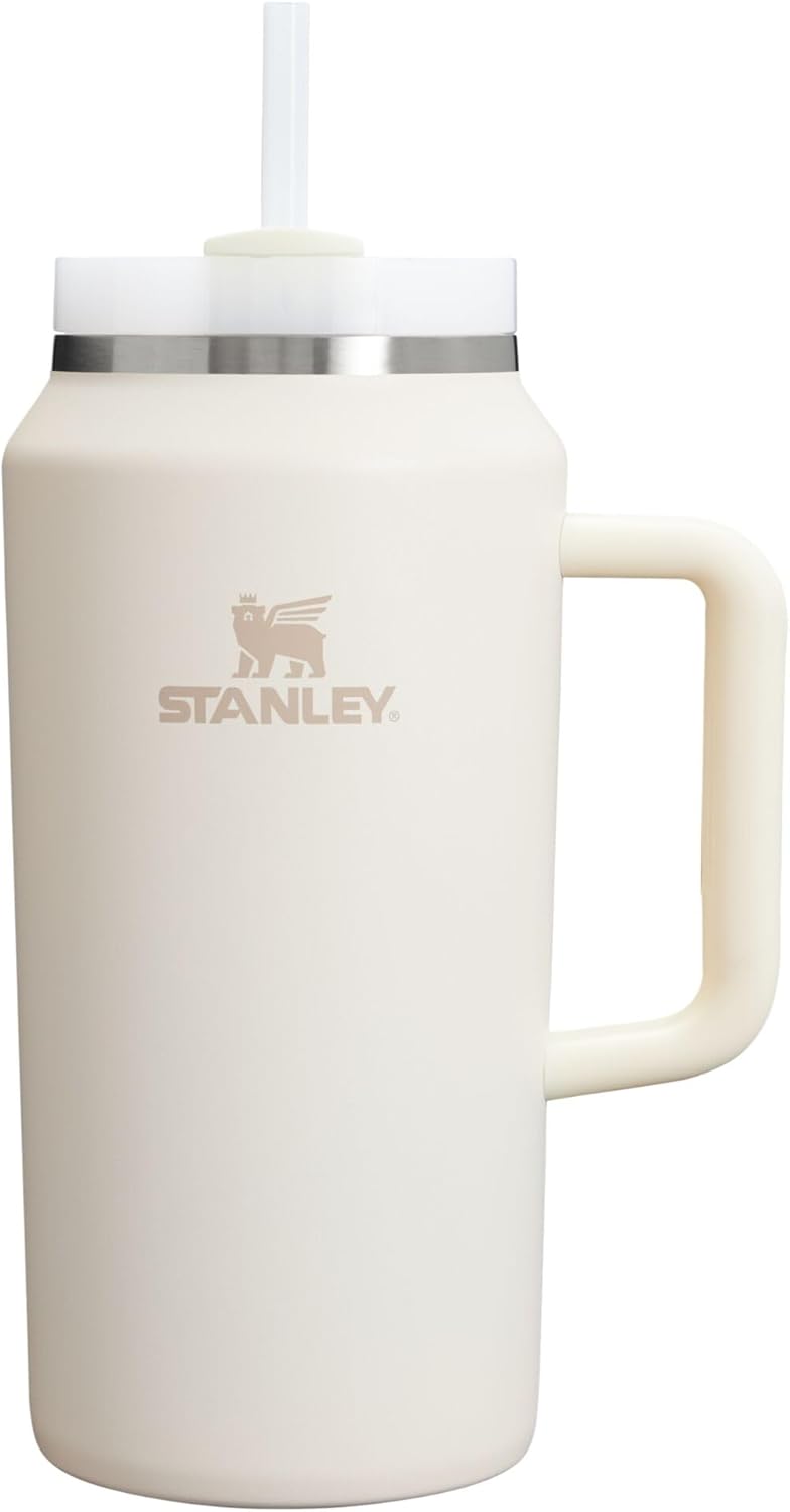 STANLEY Quencher H2.0 Tumbler - 64 oz Insulated Stainless Steel Cup with Handle & Straw | Cream 2.0