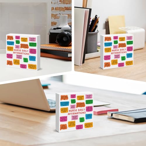 Inspirational Wooden Box Sign for Nurses - Desk Decor & Affirmations