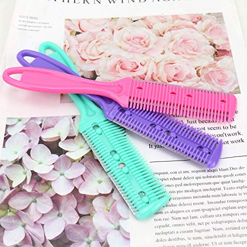 AKIRO 3 Pcs Double Edge Hair Thinning Comb & Razor Cutting Tool