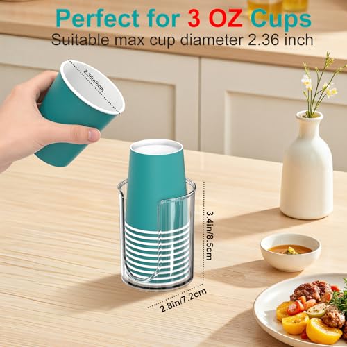 GeeRic Clear Acrylic Bathroom Cup Dispenser for 3 oz Disposable Paper Cups
