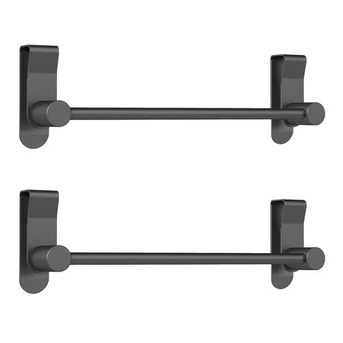 YUMORE Matte Black Over Door Towel Rack, Stainless Steel Over Cabinet Cupboard Towel Bar Kitchen Bathroom Towel Holder, Storage Dish Towel Holder, 2 Pack,