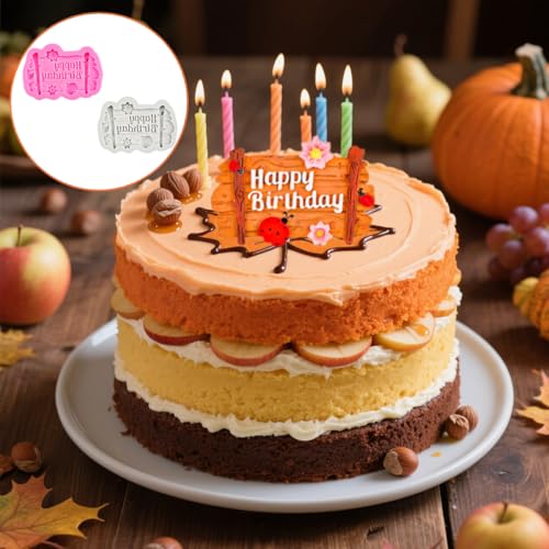 Happy Birthday Silicone Molds Set - 4 Pcs Letter Chocolate & Fondant Molds