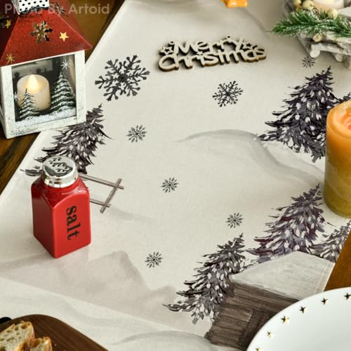 Black Snowman Xmas Table Runner 13x120 Inch Home Party Decor — Variation of THIS listing