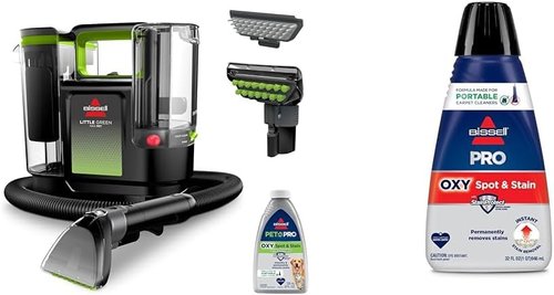 BISSELL® Little Green® Max Portable Carpet & Upholstery Deep Cleaner - Includes 32 oz Oxy Spot & Stain Formula
