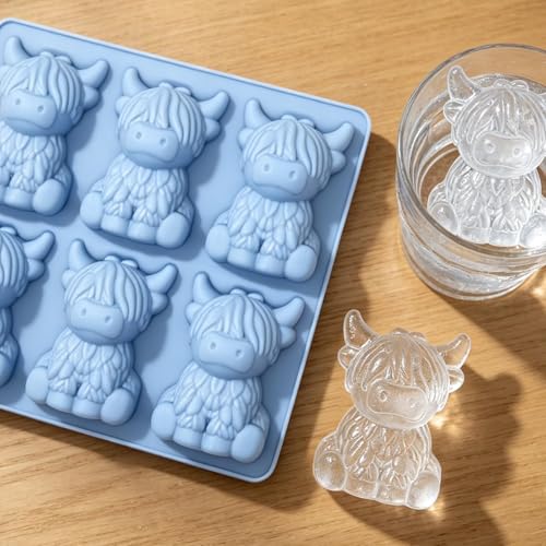Highland Cow Silicone Ice Cube Tray - Flexible Mold for Drinks & Candy