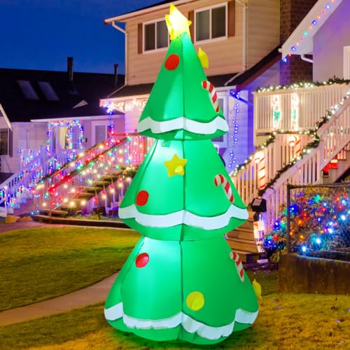 5 Ft Christmas Inflatable Santa and Tree Bundle with LED Lights Outdoor Decor