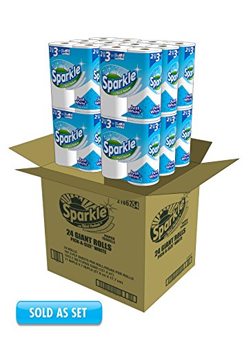 Sparkle Paper Towels, 24 Giant Rolls, Pick-A-Size, 2-Ply White