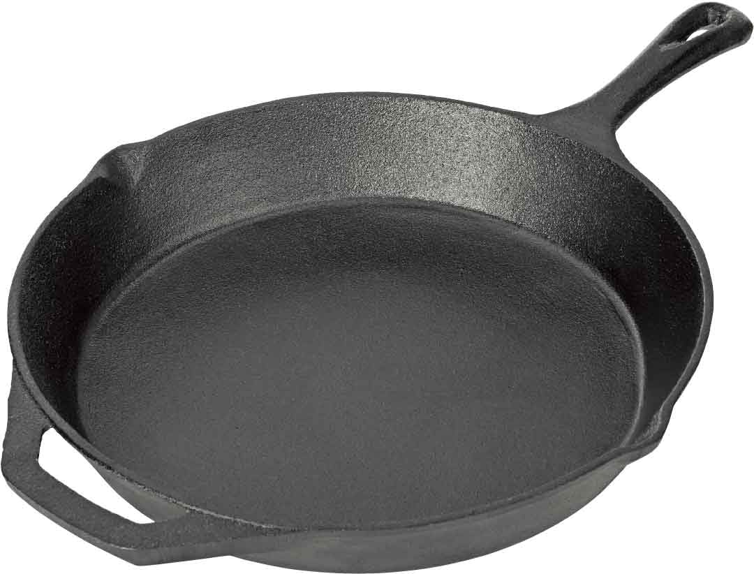 Skiennix Pre-Seasoned Cast Iron Skillet - 12.5 Inch Heavy Duty Non-Stick Cooking Pan with Dual Handles