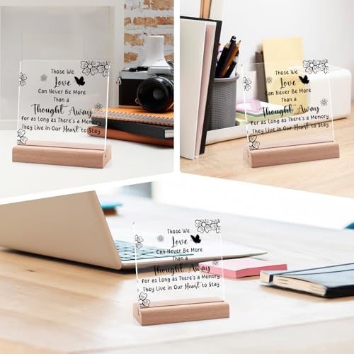 Memorial Acrylic Plaque with Wooden Stand - Sympathy Gift