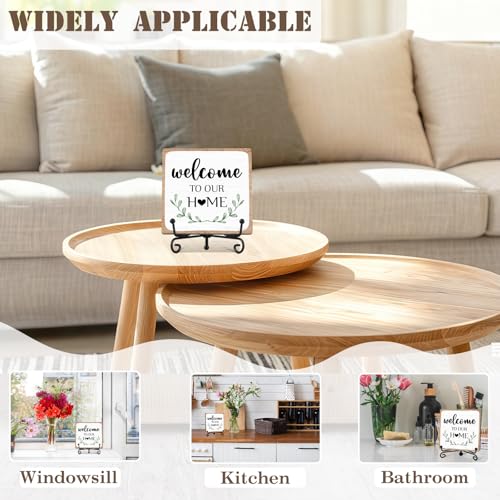 Welcome to Our Home Wooden Sign with Stand - 5" x 5"