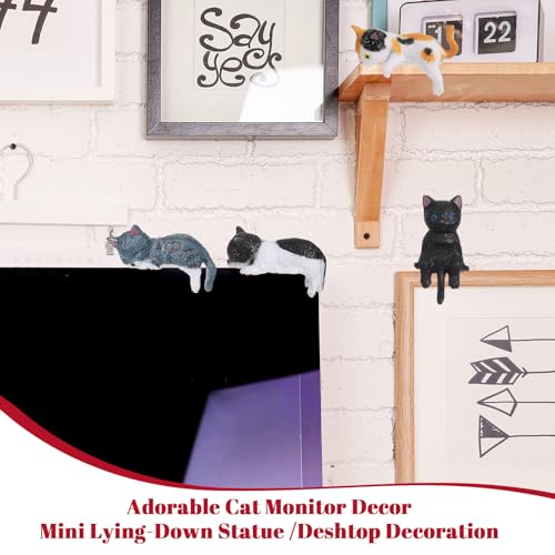 Matwsec 5 Pcs Cute Cat Car Dashboard Decor & Rear View Mirror Accessories