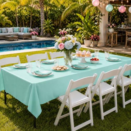 Pastel Tablecloths - 4 Pack Disposable Rectangle Covers, 54 x 108 Inch