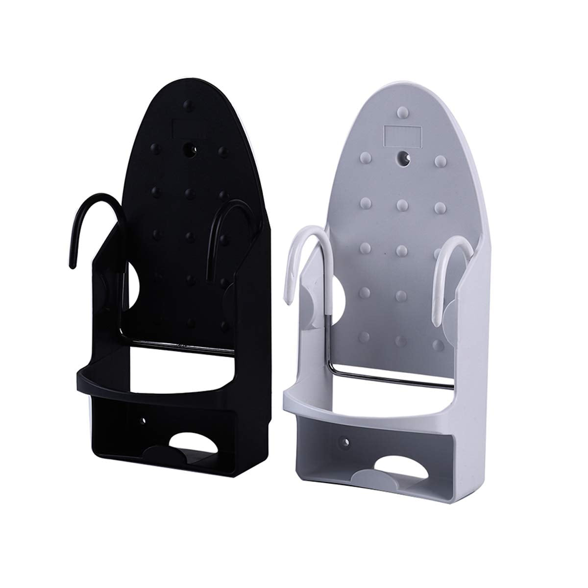 Ironing Board Hanger Wall Mount Electric Iron Holder Household Bathroom Shelf Holder Rack Electric Iron Holder - for Max 5.2 inch Width(Black)