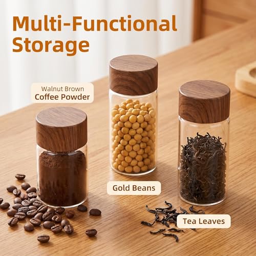 LOLUTIY 6-Piece Mini Glass Airtight Container Set - 10ml, 20ml, 30ml