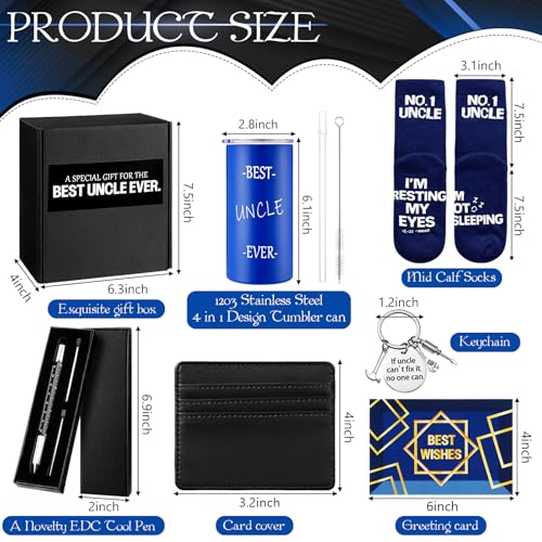 Uncle Gift Set Vivid Style - Insulated Tumbler Socks Keychain Pen Card Holder