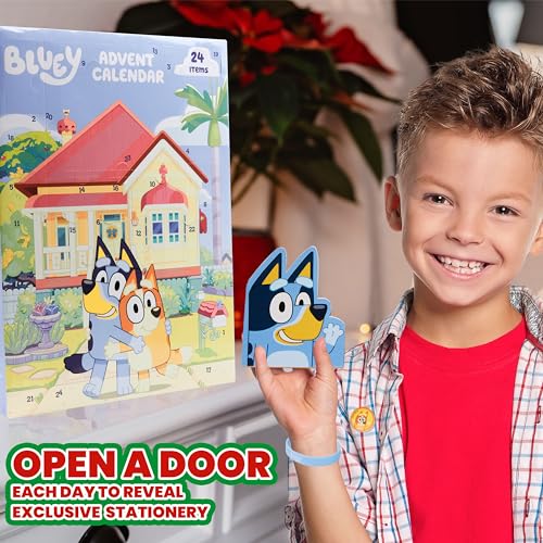 Bluey Kids Advent Calendar 2026 with Stationery & Toys - Holiday Gift for Children