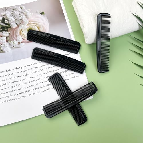 Zoolinn Black Pocket Comb Set 5-Piece Sturdy Hair and Beard Grooming Tools