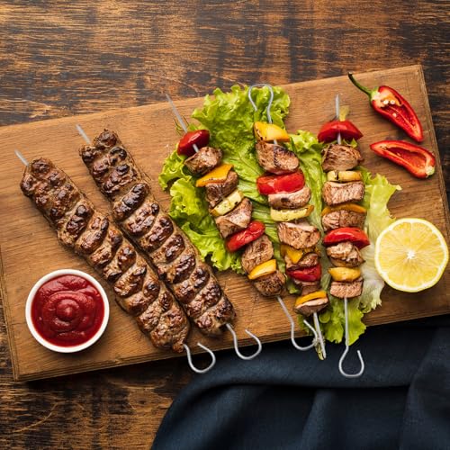 15-Pack Stainless Steel Skewers for Grilling Kabobs & Turkey