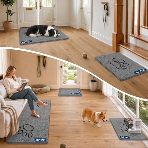 Bcoimo Chenille Dog Doormat - Absorbent Non-Slip Indoor Rug