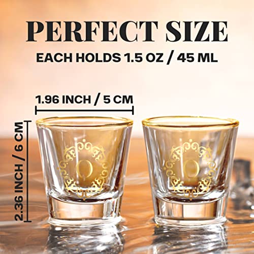 Personalized Shot Glass Set with Initial N - Custom Liquor Gifts for Him & Her, 2 Pack