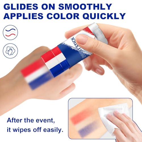 France Flag Face Paint Stick 3-in-1 Sweatproof Sports Body Paint