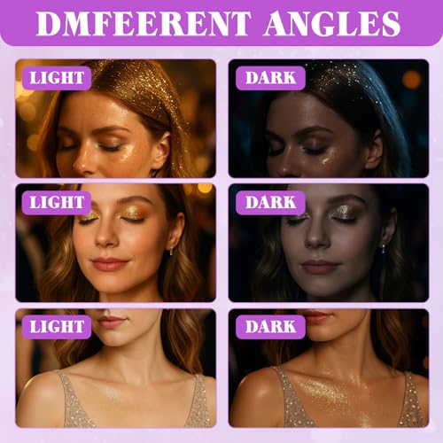 Eveellyn Holographic Body Glitter Gel Gold Roll-On Shimmer Sequins