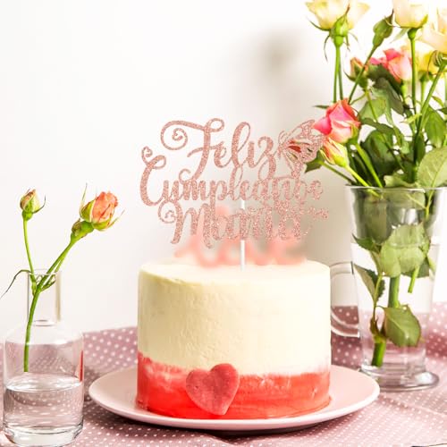 Feliz Cumpleaños Mamá Cake Topper - Spanish Happy Birthday Mom Decoration