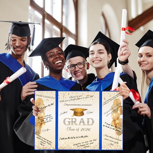 Blue Gold Graduation Guest Book Class of 2026 - Signature Card