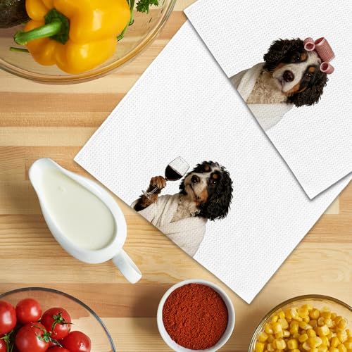Bernedoodle Bathroom Hand Towels Set of 2 Funny Dog Decor 16x24