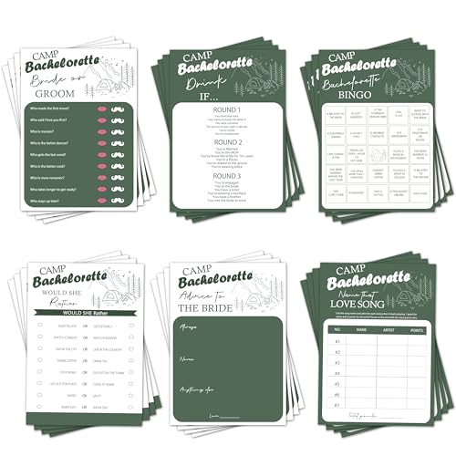 Green Bachelorette Party Games Set - Bridal Shower & Girls Night Favors