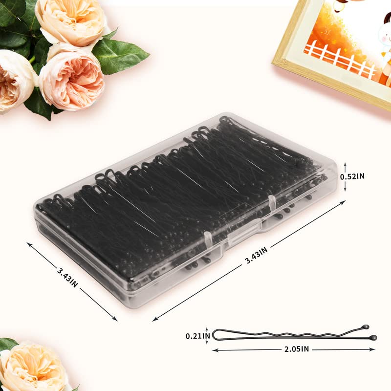 Amazerbst 200-Count Bobby Pins for Hair Styling, 2.2 Inch Metal Hair Pins