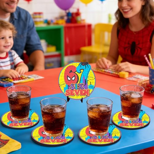 67 Meme Spider Web Coasters Set of 2 - Funny Drink Mats